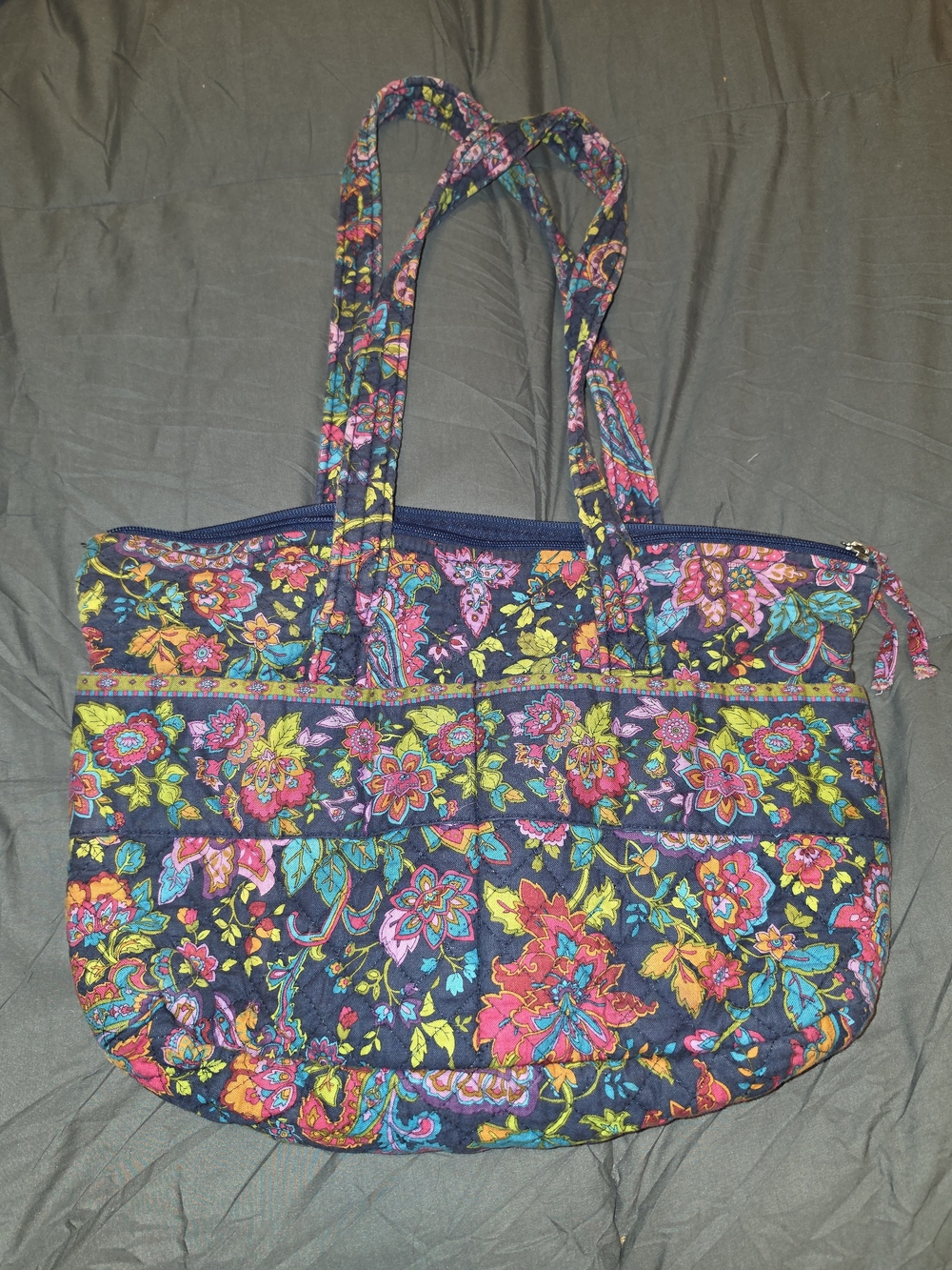 Floral Quilted Stephanie Dawn Tote Bag - French Quarter Pattern